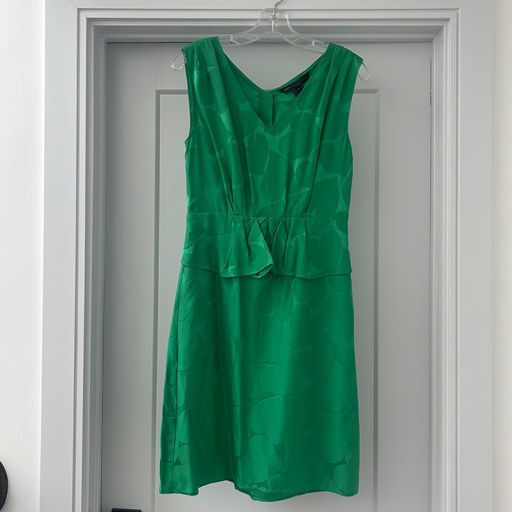 Silk Emerald Green Marc by Marc Jacobs Peplum Dress